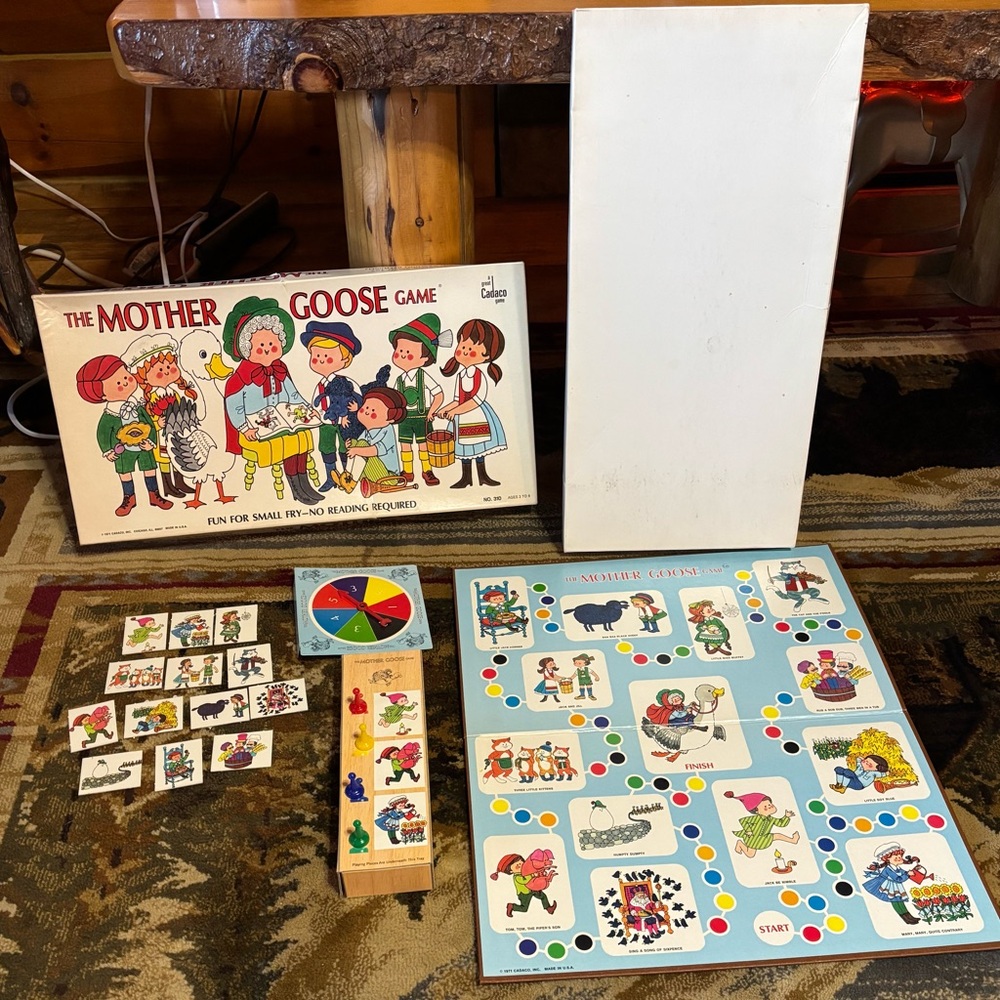 Mother Goose Game Vintage 1971 by - Colorful Family Board Game